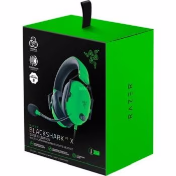 Razer BlackShark V2 X Wired Esports Gaming Headset, 7.1 Surround Sound, 50mm Drivers, 240g Lightweight Build, Noise Cancelling Mic, Hybrid Memory Foam Cushions Comfort, Green | RZ04-03240600-R3M1 thumbnail 3