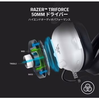 Razer BlackShark V2 X Wired Esports Gaming Headset, 7.1 Surround Sound, 50mm Drivers, 240g Lightweight Build, Noise Cancelling Mic, Hybrid Memory Foam Cushions Comfort, White | RZ04-03240700-R3M1 image