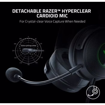 Razer Kraken V3 HyperSense Wired USB Gaming Headset, With Haptic Technology, TriForce Titanium 50mm Drivers, THX Spatial Audio, 32 ??? (1 kHz) Impedance, USB-A, Black | RZ04-03770100-R3M1 thumbnail 3