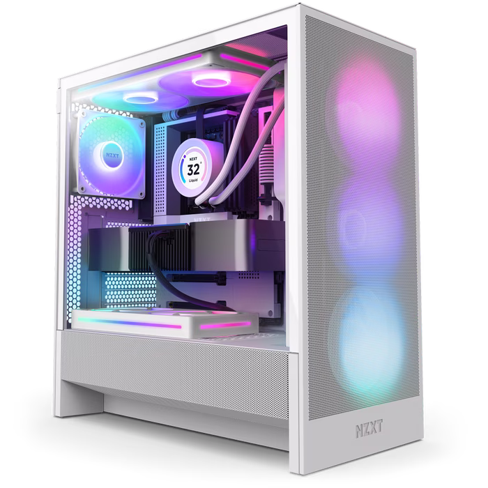 White Gaming PC: Intel Core Ultra 7 265KF + SAPPHIRE PURE AMD Radeon RX 9060 XT 16GB, 32GB DDR5 6000MHz RGB, 2TB NVMe SSD, 240mm ARGB AIO, 750W Gold ATX 3.0 PSU, WiFi 6, NZXT H5 Flow RGB White – Buy Online