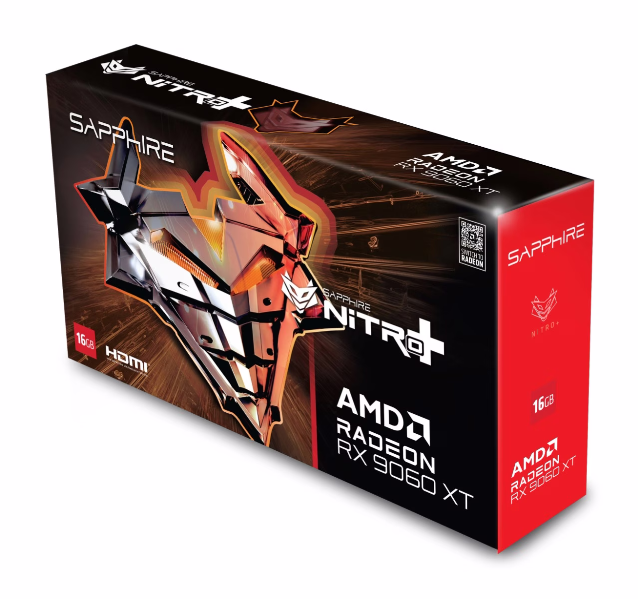 SAPPHIRE NITRO+ AMD Radeon RX 9060 XT Graphics Card (GPU), 16GB/128 bit GDDR6, Up to 3320 MHz, AMD RDNA 4 architecture, DisplayPort 2.1a | 11350-01-20G thumbnail 3