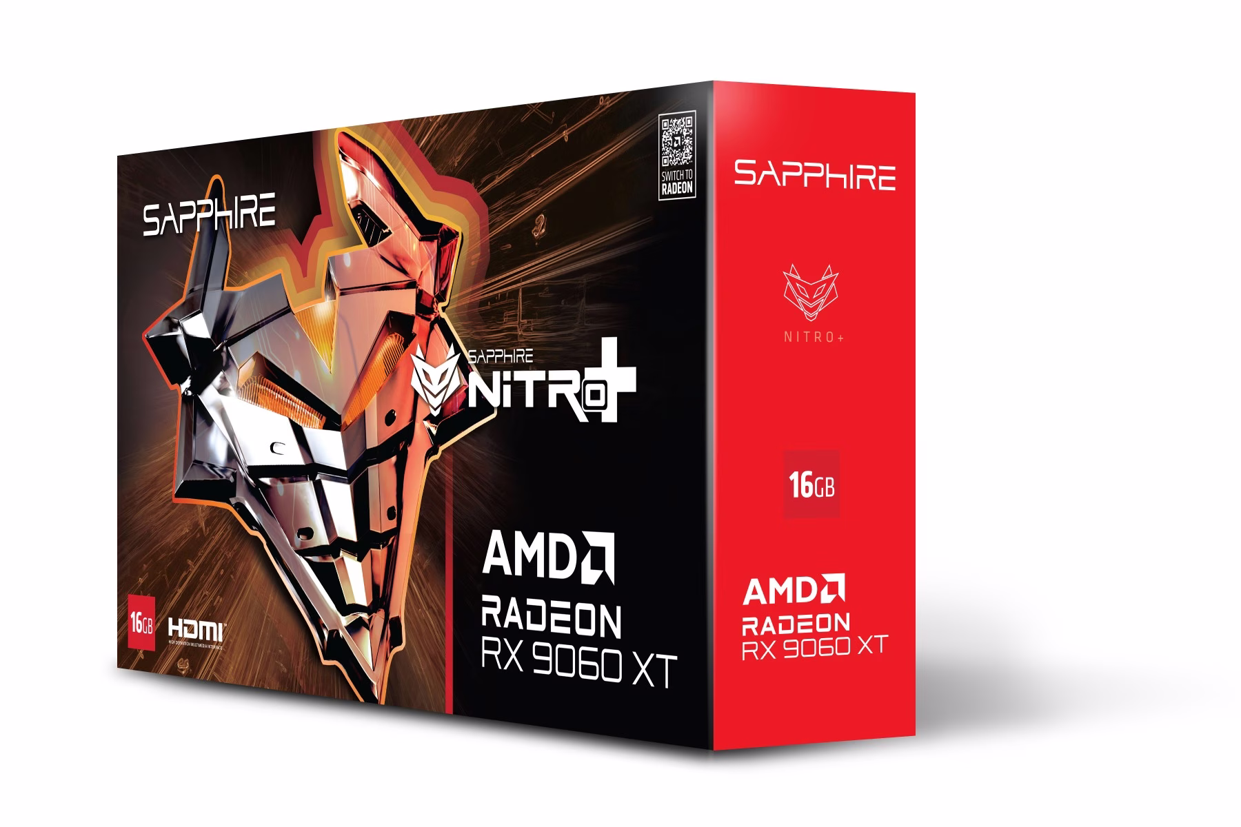 SAPPHIRE NITRO+ AMD Radeon RX 9060 XT Graphics Card (GPU), 16GB/128 bit GDDR6, Up to 3320 MHz, AMD RDNA 4 architecture, DisplayPort 2.1a | 11350-01-20G thumbnail 8