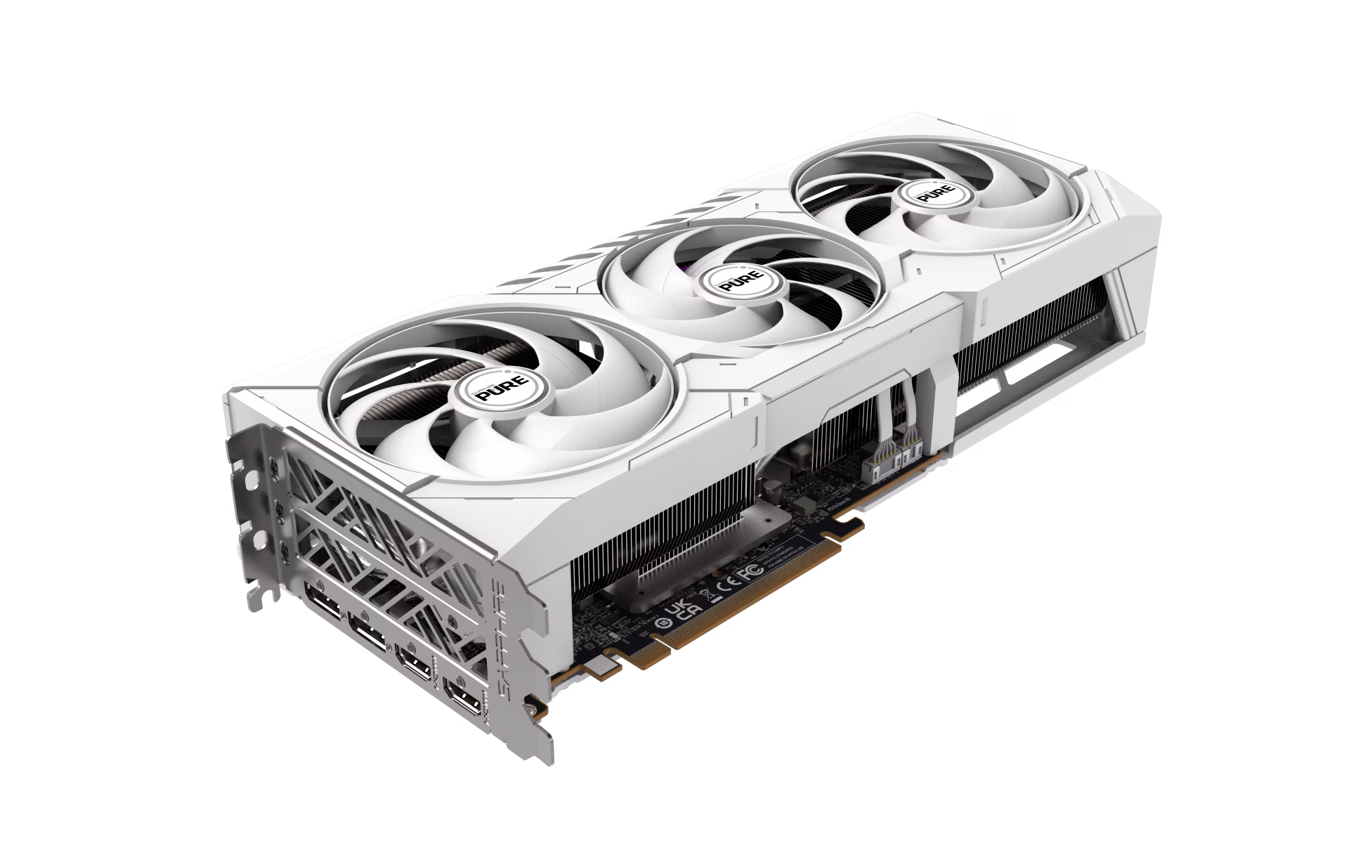 Sapphire PURE AMD Radeon RX 9070 XT Graphic card, 16GB/256 bit DDR6. 20 Gbps, Up to 3010 MHz, AMD HYPR-RX with AFMF 2, White | 11348-02-20G thumbnail 4