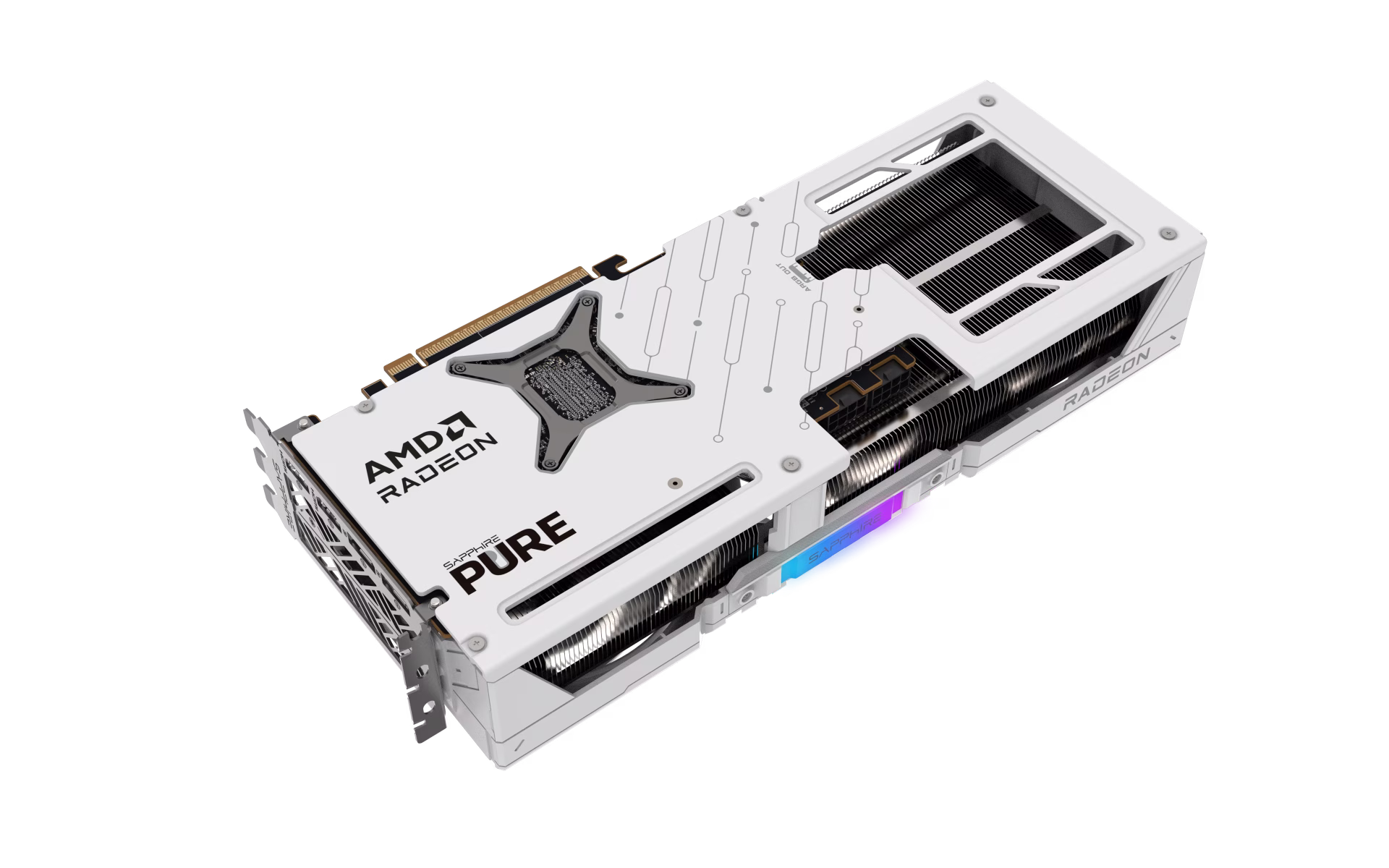Sapphire PURE AMD Radeon RX 9070 XT Graphic card, 16GB/256 bit DDR6. 20 Gbps, Up to 3010 MHz, AMD HYPR-RX with AFMF 2, White | 11348-02-20G thumbnail 2