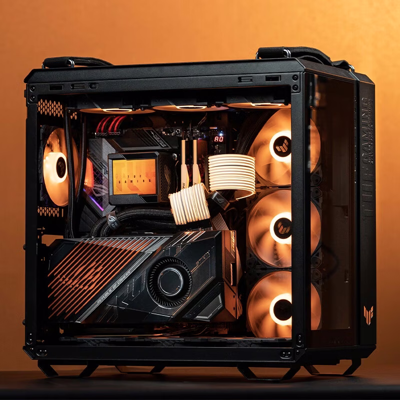 Gaming PC ENTERPRISE/RENDER NODE GAMING PC POWERED BY ASUS PARTS AMD RYZEN THREADRIPPER PRO 5975WX   256GB RAM  (8*32GB DDR4 3200 RAM )  ASUS 4090 STRIX GRAPHIC CARD  1200W ASUS POWER SUPPLY  ASUS 3 FAN COOLER image