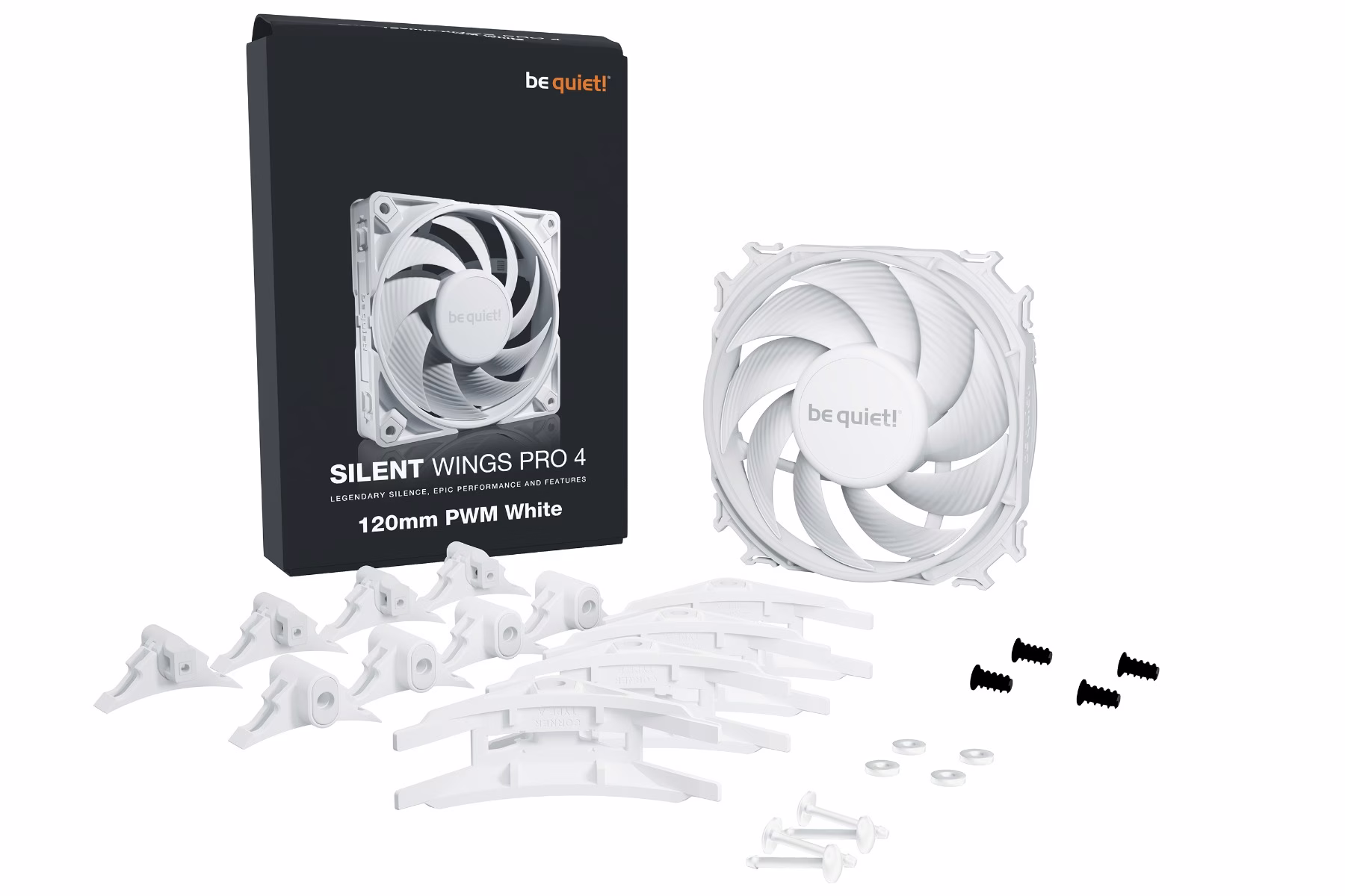 Be Quiet SILENT WINGS PRO 4 120mm PWM White Case Fan | BL118 thumbnail 2