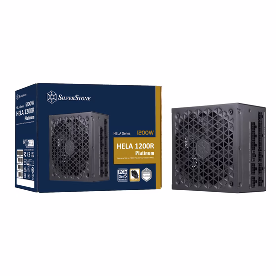Silverstone Hela 1200R Fully Modular ATX Power Supply, Cybenetics Platinum, 1200W Max Output Power, Gen5 12VHPWR PCIe Connector, 135mm Silent FDB Fan, Active PFC, Black | SST-HA1200R-PM – Buy Online
