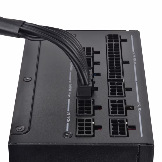 Silverstone Hela 1200R Fully Modular ATX Power Supply, Cybenetics Platinum, 1200W Max Output Power, Gen5 12VHPWR PCIe Connector, 135mm Silent FDB Fan, Active PFC, Black | SST-HA1200R-PM thumbnail 9