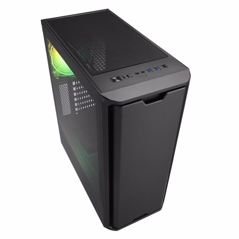 Sharkoon Carbon Fiber Style Front Panel GAMING COMPUTER CASE, Max 13.2 inches (335 mm) Graphics Card, 4.7 (120 mm), Equipped with 1 ARGB Fan, Middle Tower PC Case, SK3 RGB,4044951030170 thumbnail 4