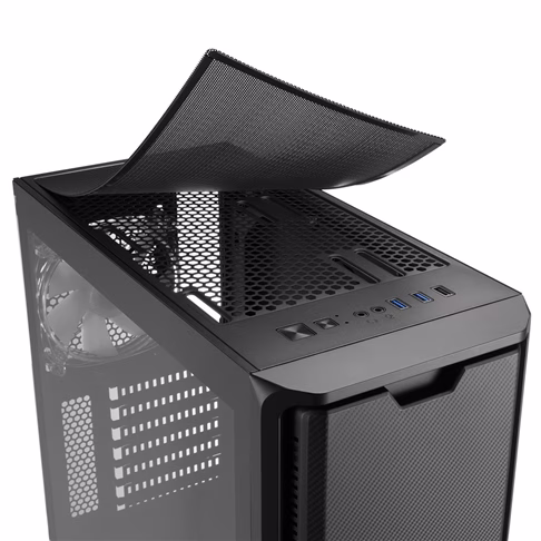 Sharkoon Carbon Fiber Style Front Panel GAMING COMPUTER CASE, Max 13.2 inches (335 mm) Graphics Card, 4.7 (120 mm), Equipped with 1 ARGB Fan, Middle Tower PC Case, SK3 RGB,4044951030170 thumbnail 3