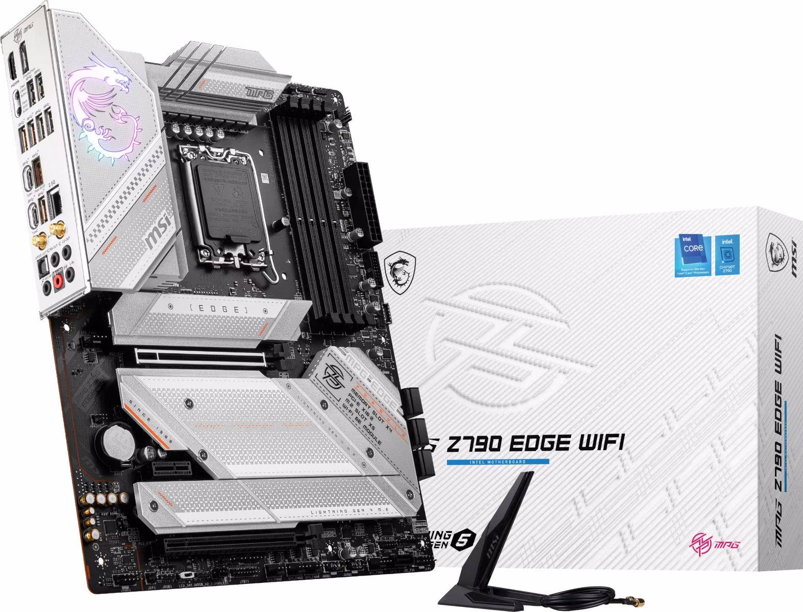 MSI MPG Z790 Edge WiFi Gaming Motherboard (Supports 12th/13th Gen Intel Processors, LGA 1700, DDR4, PCIe 5.0, M.2, 2.5Gbps LAN, USB 3.2 Gen2, Wi-Fi 6E, ATX) | 911-7D91-002 image