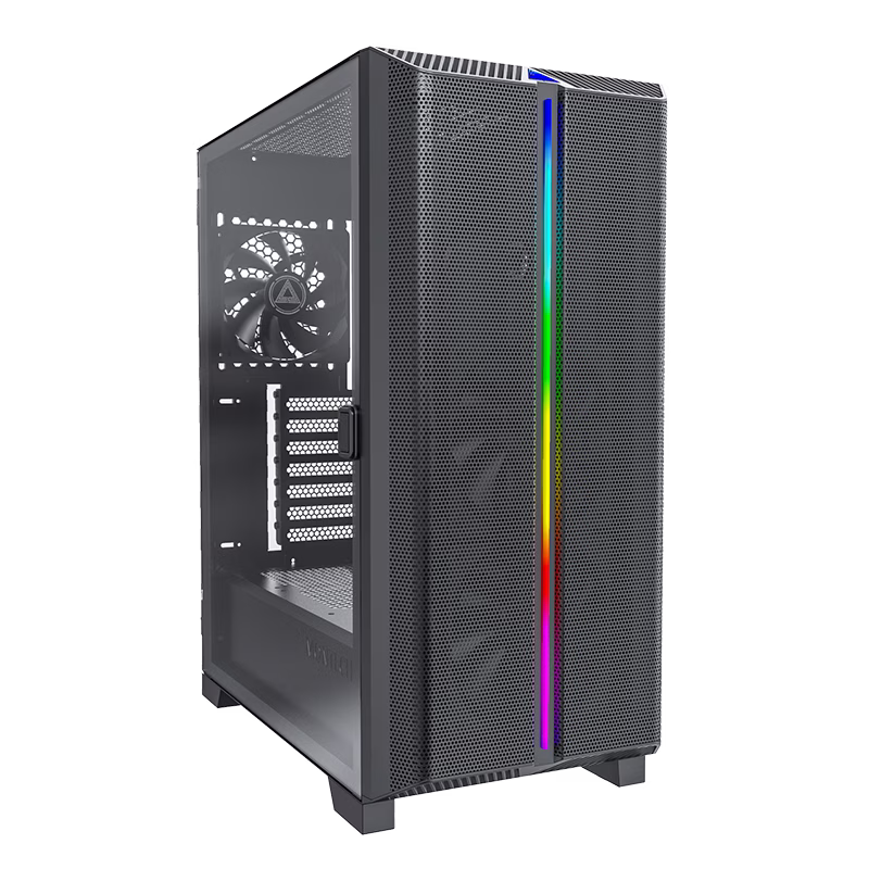 Montech SKY ONE LITE High-End Budget ATX Case, USB TYPE-C Port,  "Air Performance Fine Mesh" Front Panel, All-Around Anti-Dust Design, 3x High Airflow Fans Pre-Installed, Easy Swivel Glass Side Panel, Black | SKY ONE LITE thumbnail 4