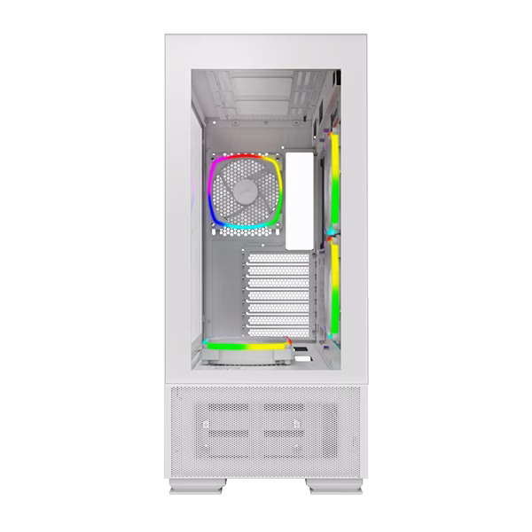 Montech Sky Two aRGB ATX Mid Tower Computer Cases, Up to 360mm Radiator Support, 4x Preinstalled PWM Fans, Side & Bottom Dust Filter, Built-In Cable Management, White | SKY TWO WH thumbnail 4