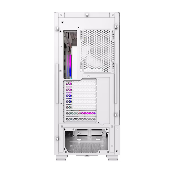 Montech Sky Two aRGB ATX Mid Tower Computer Cases, Up to 360mm Radiator Support, 4x Preinstalled PWM Fans, Side & Bottom Dust Filter, Built-In Cable Management, White | SKY TWO WH thumbnail 2