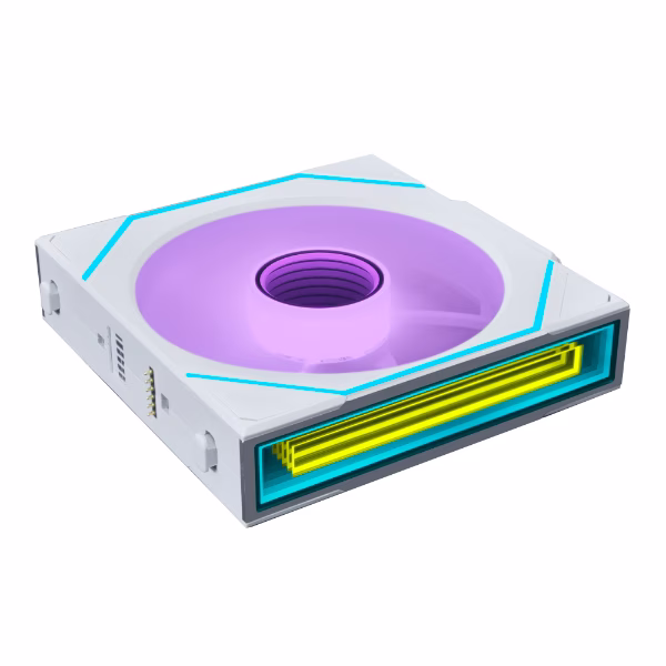 Lian Li UNI FAN SL-INF WIRELESS 120 RGB White Single Case Fan, 120??122.1x25mm, 0, 200~2300 RPM Fan Speed, 3.4 mmH2O Air Pressure, 67 CFM Air Flow, FDB Bearing, Cableless RGB  | 12SLIN1W1W thumbnail 3
