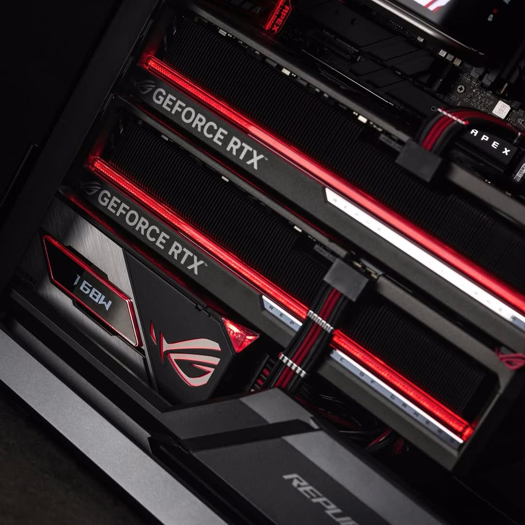 Ultimate ROG Hyperion Workstation PC: AMD Ryzen 9 9950X3D + Dual ROG ASTRAL RTX 5090 OC 32GB, 96GB DDR5 6000MHz, 8TB NVMe PCIe 4.0 SSD, 360mm AMOLED AIO, 1600W Titanium, WiFi 7, AI Features thumbnail 3
