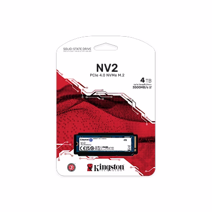 Kingston NV2 4TB M.2 2280 NVMe Internal SSD, Up to 3500MB/s Read / 2800MB/s Write Speed, Gen 4x4 NVMe PCIe Performance, 2.17G Vibration Operating | SNV2S/4000G image