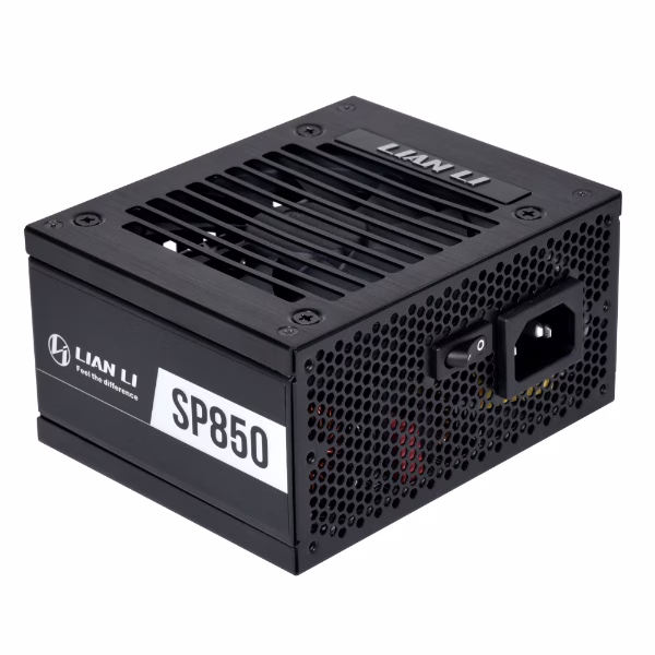 Lian Li SP850 80+ Gold Power Supply SFX, 850 Watts Power, Fully Modular Baided Cables, Adjusted Start/Stop Limit, JPN Electrolytic Capacitors, Black | G89.SP850B.01UK image