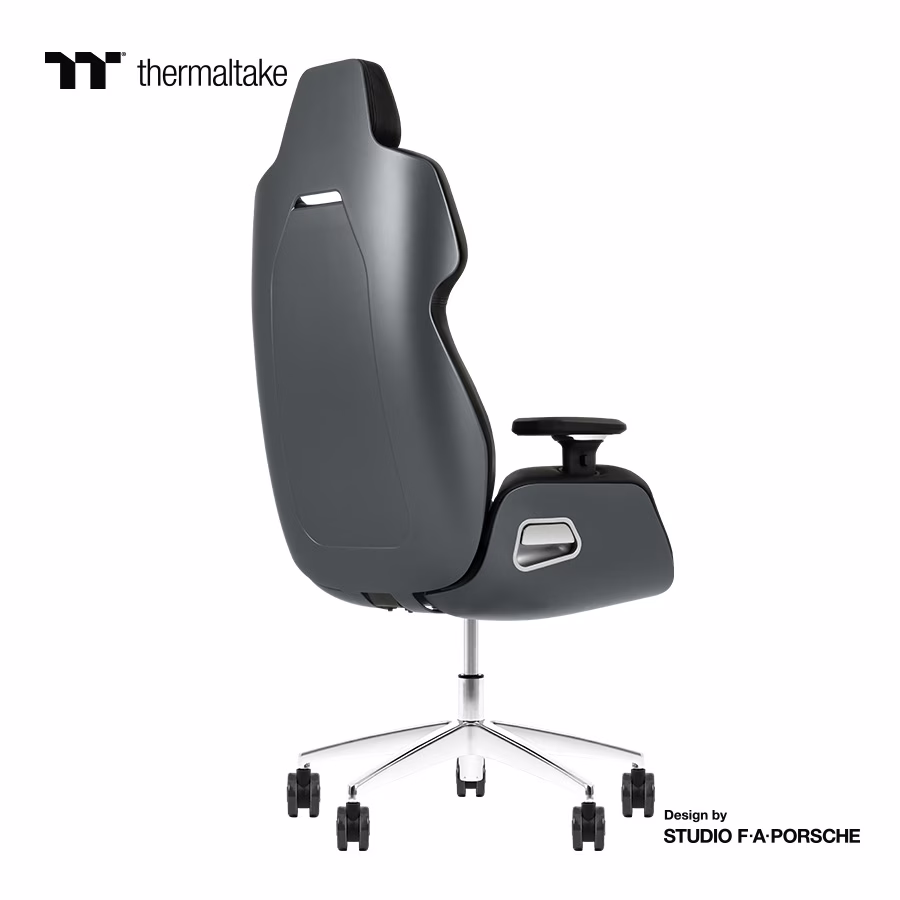 Thermaltake Argent E700 Real Leather Gaming Chair, Design by Studio F. A. Porsche, 4D Adjustable Armrests, Wire-Control Mechanism, 4 Gas Lift-Space Gray thumbnail 3