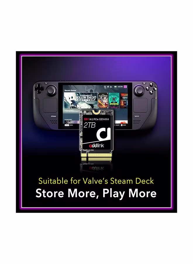 Addlink S91 2TB 2230 NVMe High Performance PCIe Gen4x4 2230 3D TLC NAND SSD SSD - Read Speed up to 5000 MB/s Internal Solid State Drive - (AD2TBS91M2P) thumbnail 4