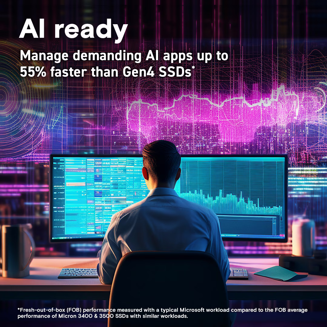 Crucial T705 2TB PCIe Gen5 NVMe M.2 SSD, M.2 (2280), 14,500 MB/s, 1550K IOPS, With cutting-edge 232-layer NAND | CT2000T705SSD3 thumbnail 2