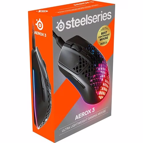 SteelSeries Aerox 3 2022 Edition Lightweight Wired Optical Gaming Mouse, Black | 62611 thumbnail 2