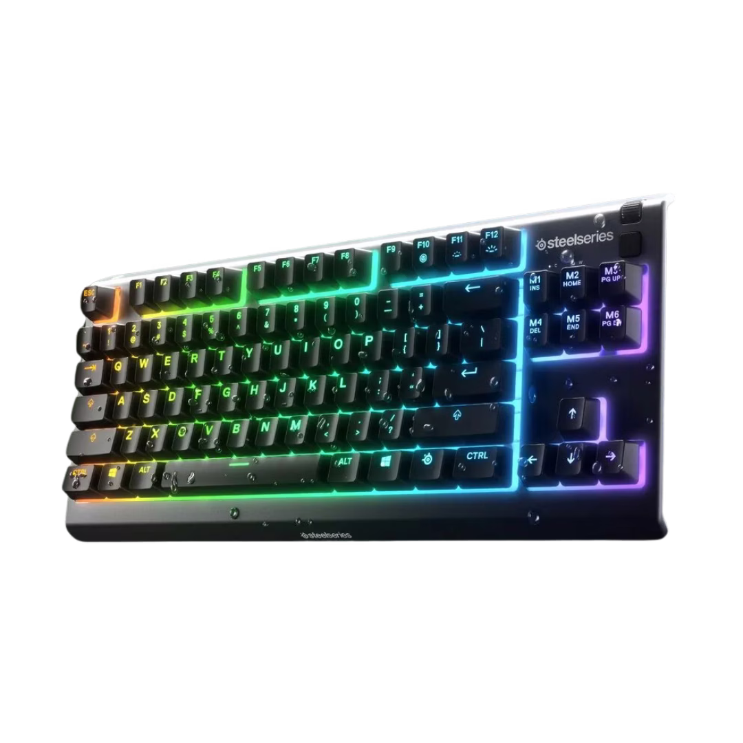 Steelseries Apex 3 TKL Water Resistant Quiet Tenkeyless Keyboard with RGB Lighting, High Quality Polymer Frame, 24 Keys N-Key Roll Over,  8-Zone RGB Illumination, Anti-ghosting, Black | 64831 thumbnail 2