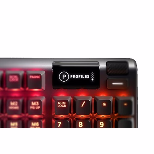 SteelSeries Apex 5 Hybrid Mechanical Gaming Keyboard with OLED Smart Display, Tactile & Clicky (Hybrid Blue), Black | 64532 thumbnail 4