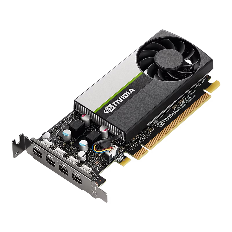 PNY NVIDIA Quadro T1000 Graphics Card, 8GB GDDR6 128-bit Memory, 896 CUDA Cores, 2.50 TFLOPS Peak FP32 Performance, 160 GB/s Mmeory Speed, PCI Express 3.0 x16, 4x mDP, Active Fansink | VCNT1000-8GB-SB thumbnail 4