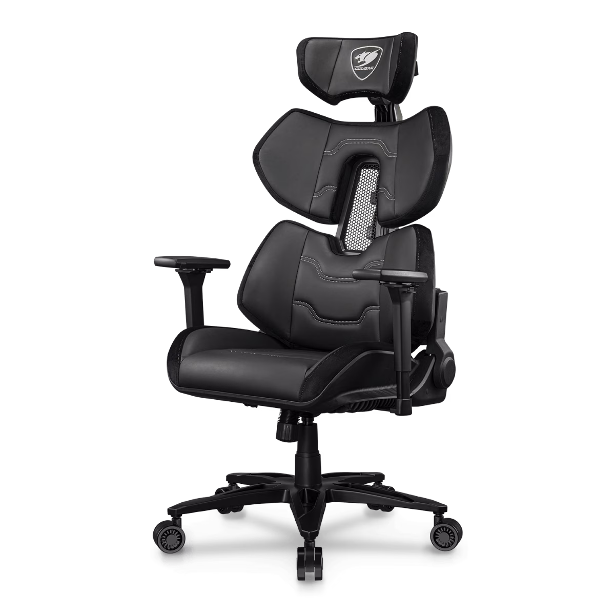 Cougar Terminator Elite Gaming Chair, Butterfly Mechanism, Hyper-Dura Leatherette Upholstery, High Density Mold Shaping Foam, Class 4 Gas Lift, 4D Armrests, Black | 3MTRESLB.0001 thumbnail 2