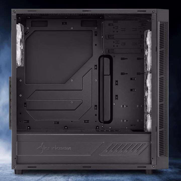 Sharkoon TG5 Glass ATX MIDI Tower Case, 3x 120 mm LED fan Pre-Installed, Tempered glass 4 mm, Blue | 4044951020584 thumbnail 3