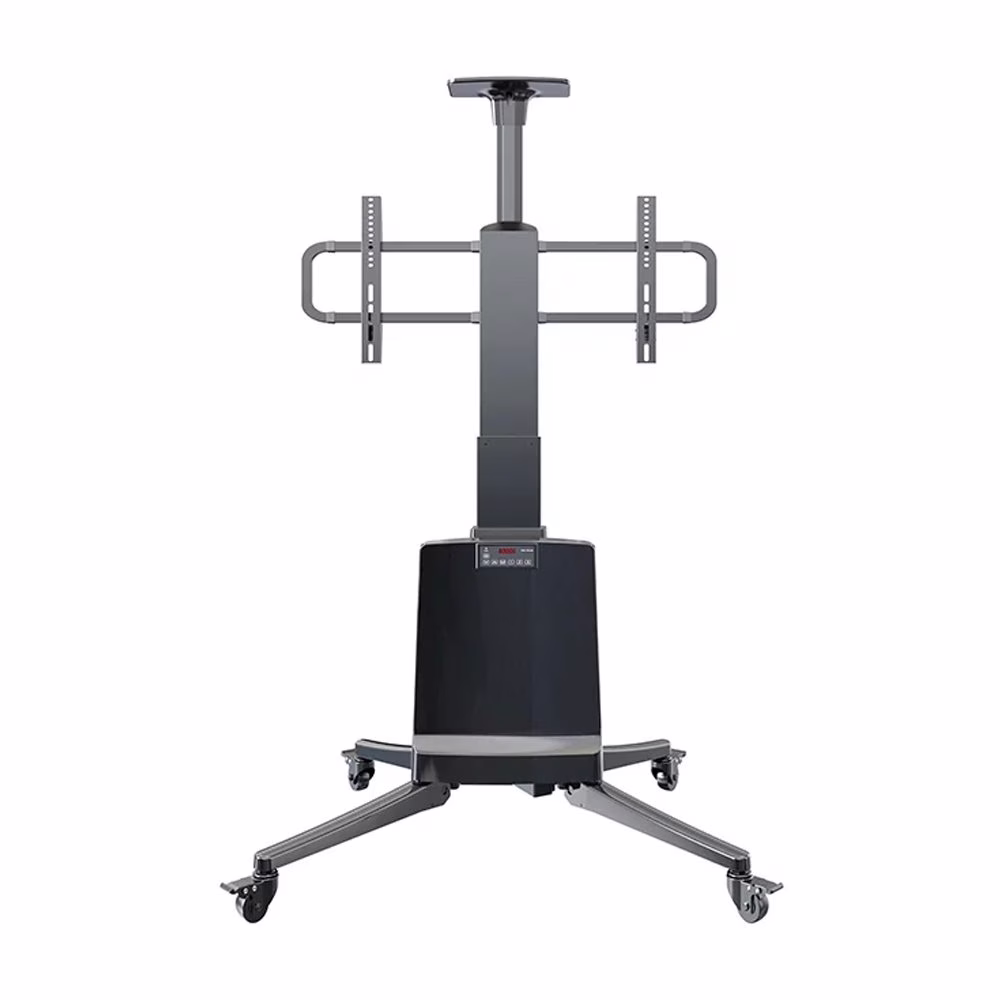 Skill Tech Motorized Telescopic Height-Adjustable Aluminum TV Cart, 55" - 85" Screen Sizes, 68.2kg Weight Capacity, Aluminum Material, Up to 600 x 400 Max VESA, Black | SH-TW85 thumbnail 2