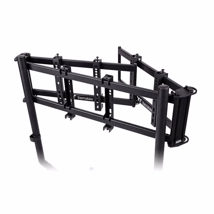 Thermaltake Triple Racing Monitor Stand, Fine Texture Black Powder Coated Steel Frame, Supports a maximum of three 32??? monitors mounting, Compatible with GR500 Racing Simulator Cockpit, load of up to 20kg x 3 (44Ibs x 3) | GEA-RMS-TMSBLK-01 thumbnail 6