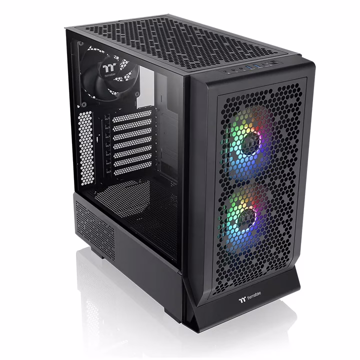 Thermaltake Ceres 330 TG ARGB Mid Tower Chassis, 2x Pre-Installed CT140 aRGB Fans & 1x CT140 Fan, 4mm Tempered Glass Panel, Up to 360mm Radiator & 7 Fans, Removable Filters, Black | CA-1Y2-00M1WN-01 thumbnail 7