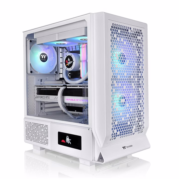 Thermaltake Ceres 330 TG ARGB Mid Tower Chassis, 2x Pre-Installed CT140 aRGB Fans 1x CT140 Fan, 4mm Tempered Glass Panel, Up to 360mm Radiator 7 Fans, Removable Filters, Snow | CA-1Y2-00M6WN-01 thumbnail 3