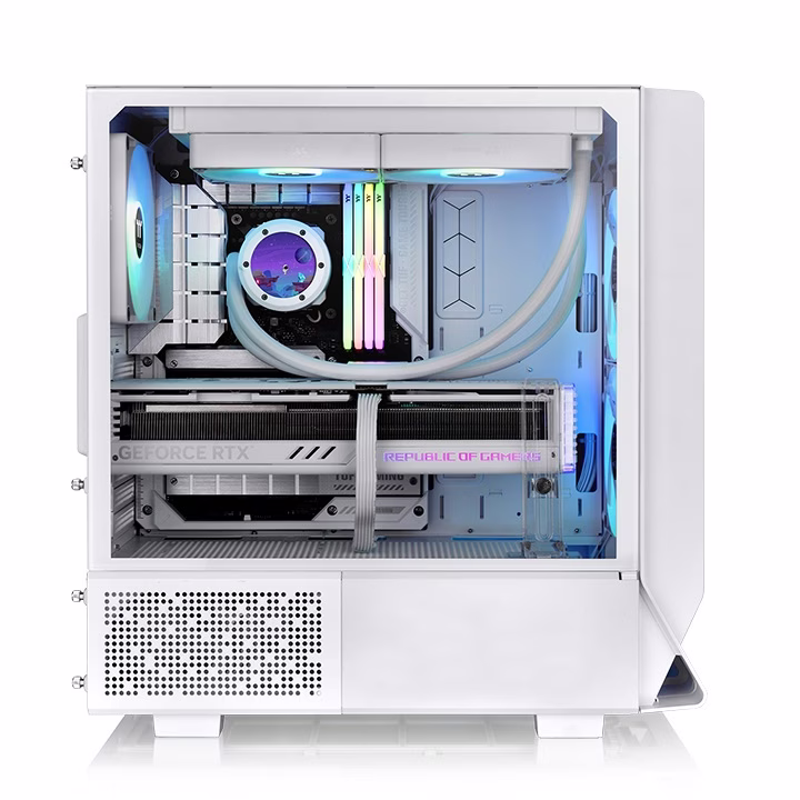 Thermaltake Ceres 330 TG ARGB Mid Tower Chassis, 2x Pre-Installed CT140 aRGB Fans 1x CT140 Fan, 4mm Tempered Glass Panel, Up to 360mm Radiator 7 Fans, Removable Filters, Snow | CA-1Y2-00M6WN-01 thumbnail 5