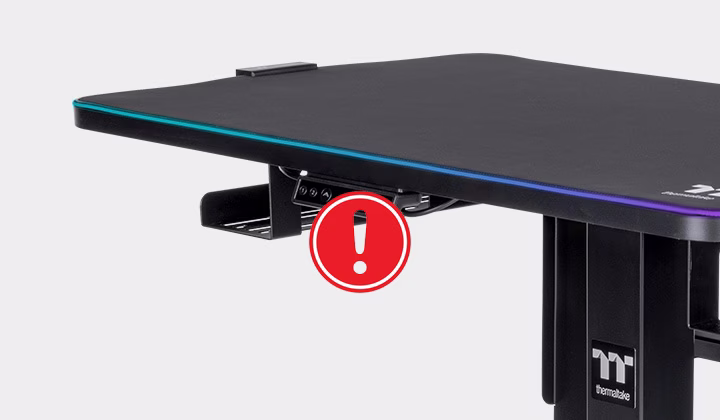 Thermaltake CYCLEDESK 100 Height Adjustable Movable Gaming Desk with Waterproofing RGB Mouse Pad, 28 3" ~ 46" Height Adjustable, 4 Wheels Laptop Stand, Black | GGD-CDW-BKEIRW-01 thumbnail 5