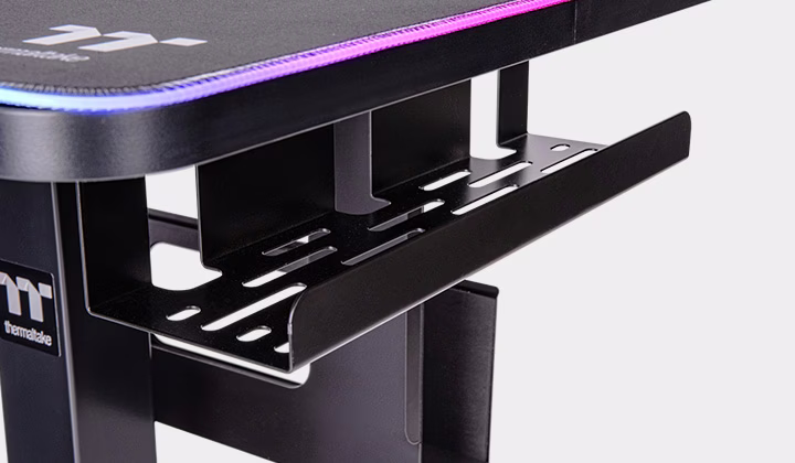 Thermaltake CYCLEDESK 100 Height Adjustable Movable Gaming Desk with Waterproofing RGB Mouse Pad, 28 3" ~ 46" Height Adjustable, 4 Wheels Laptop Stand, Black | GGD-CDW-BKEIRW-01 thumbnail 13