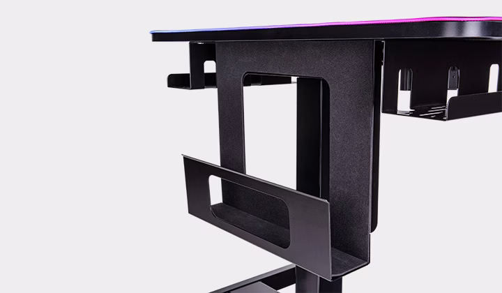 Thermaltake CYCLEDESK 100 Height Adjustable Movable Gaming Desk with Waterproofing RGB Mouse Pad, 28 3" ~ 46" Height Adjustable, 4 Wheels Laptop Stand, Black | GGD-CDW-BKEIRW-01 thumbnail 4