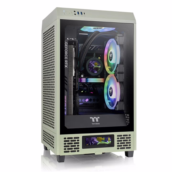 Thermaltake The Tower 200 Mini Computer Case, SPCC+Tempered Glass Material, Supports Up to 280mm Radiator, Up to 4 Fans Support, Removable Dust Filter-Matcha Green – Buy Online