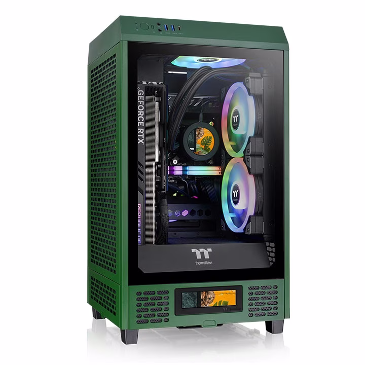 Thermaltake The Tower 200 Mini Computer Case, SPCC+Tempered Glass Material, Supports Up to 280mm Radiator, Up to 4 Fans Support, Removable Dust Filter-Racing Green – Buy Online