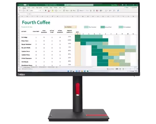 Lenovo ThinkVision 23.8??? T24i-30 Monitor, 60Hz FHD IPS Eye -care Display, 4ms Response Time, Tilt/Swivel/Lift/Pivot Stand, HDMI, VGA, DP,??Black??|??T24i-30 thumbnail 11