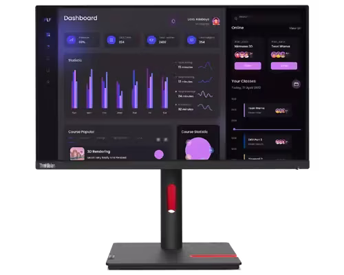 Lenovo ThinkVision 23.8??? T24i-30 Monitor, 60Hz FHD IPS Eye -care Display, 4ms Response Time, Tilt/Swivel/Lift/Pivot Stand, HDMI, VGA, DP,??Black??|??T24i-30 thumbnail 5