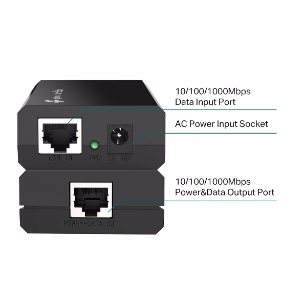 tp-link POE150S (TL-POE150S) Omada PoE Injector, Gigabit speed support, Plug-and-Play, no configuration required thumbnail 3