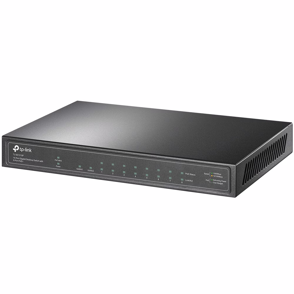 TP-Link 10-Port Gigabit Desktop Switch with 8 Port PoE+ Ethernet Switch | TL-SG1210P thumbnail 2