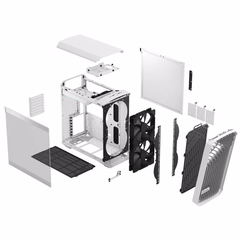 Fractal Design Torrent Compact Gaming Case, 2x Fitted 180 PWM fans, Motherboard Supports Upto E-ATX, PSU max ATX, 7x Expansion slots, Fixed cable straps, White TG Clear Tint | FD-C-TOR1C-03 thumbnail 5