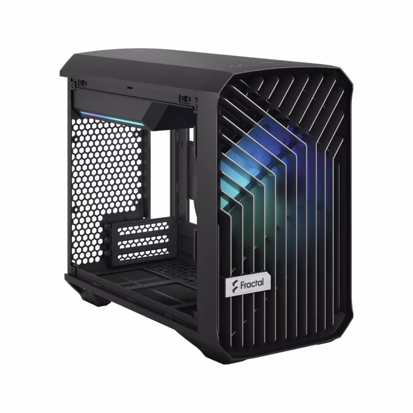 FRACTAL Design Torrent Nano Mini-ITX PC Case, 1x Pre Installed Fan 180 RGB PWM fans, GPU Max 335 Mm, Motherboard Compatibility Upto MITX, 3x Expansion Slots & Drive Mounts, ATX PSU Compatibility, Fixed Cable Straps, Black RGB TG Light Tint | FD-C-TOR1N-02 thumbnail 2