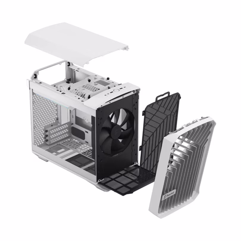 FRACTAL Design Torrent Nano Mini-ITX PC Case, 1x Pre Installed Fan 180 PWM Fans, GPU Max 335 Mm, Motherboard Compatibility Upto MITX, 3x Expansion Slots & Drive Mounts, ATX PSU Compatibility, Fixed Cable Straps, White TG Clear Tint | FD-C-TOR1N-03 image