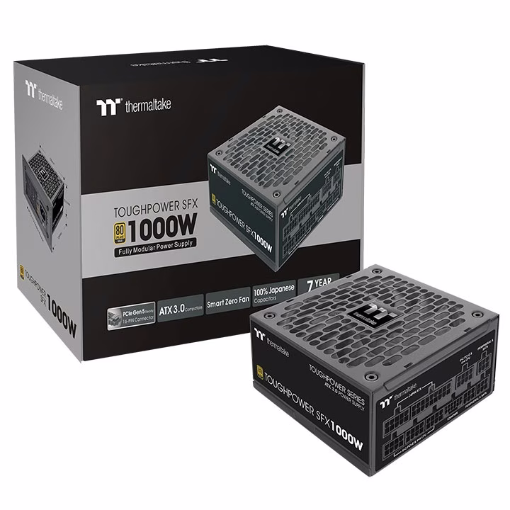 Toughpower SFX 1000W Gold - TT Premium Edition Power Supply, 1000W, Platinum 80 PLUS Efficiency, 9cm FDB Fan, Active PFC, PCIe Gen 5.1 Ready, ATX 3.1 Standard, TT Premium Edition, Black | PS-STP-1000FNFAPK-1 thumbnail 2