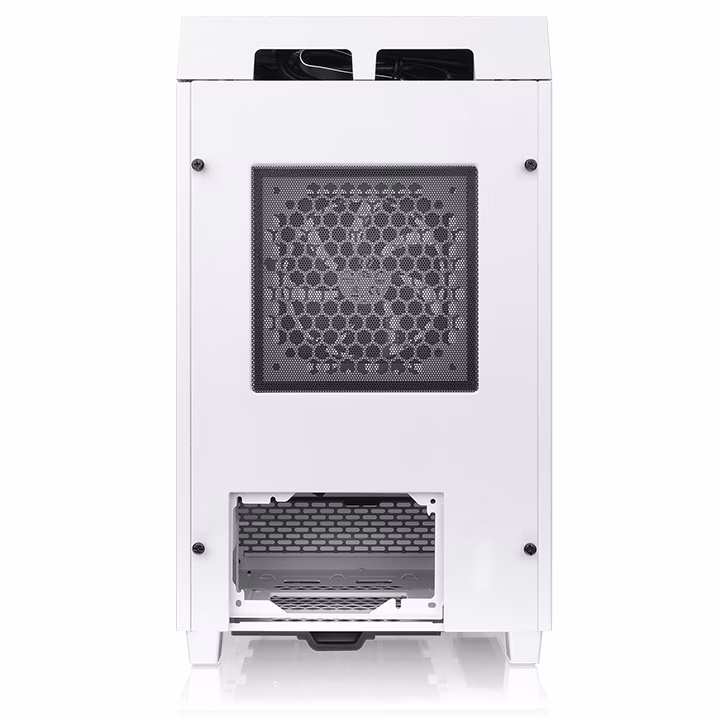 Thermaltake Tower 100 Snow WhiteMini Chassis,  2x Preinstalled 120mm Fans, 462.8 x 266 x 266 mm (H X W X D), Tempered Glass x 3 (4mm thickness), 6.7??? x 6.7??? (Mini ITX) Motherboard Support, USB 3.2 (Gen 2) Type-C x 1, USB 3.0 x 2| CA-1R3-00S6WN-00 thumbnail 3